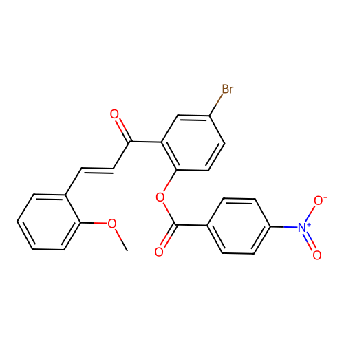 [4-bromo-2-[(E)-3-(2-methoxyphenyl)prop-2-enoyl]phenyl] 4-nitrobenzoate structure