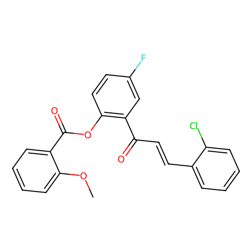 2-[(2E)-3-(2-chlorophenyl)prop-2-enoyl]-4-fluorophenyl 2-methoxybenzoate structure