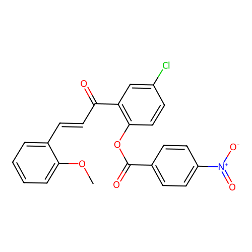 [4-chloro-2-[(E)-3-(2-methoxyphenyl)prop-2-enoyl]phenyl] 4-nitrobenzoate structure