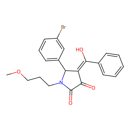4-benzoyl-5-(3-bromophenyl)-3-hydroxy-1-(3-methoxypropyl)-1H-pyrrol-2(5H)-one structure