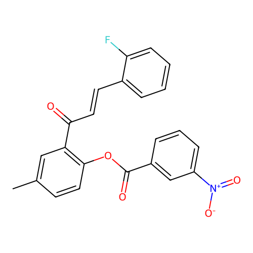 2-[(2E)-3-(2-fluorophenyl)prop-2-enoyl]-4-methylphenyl 3-nitrobenzoate structure