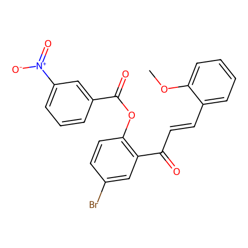 [4-bromo-2-[(E)-3-(2-methoxyphenyl)prop-2-enoyl]phenyl] 3-nitrobenzoate structure
