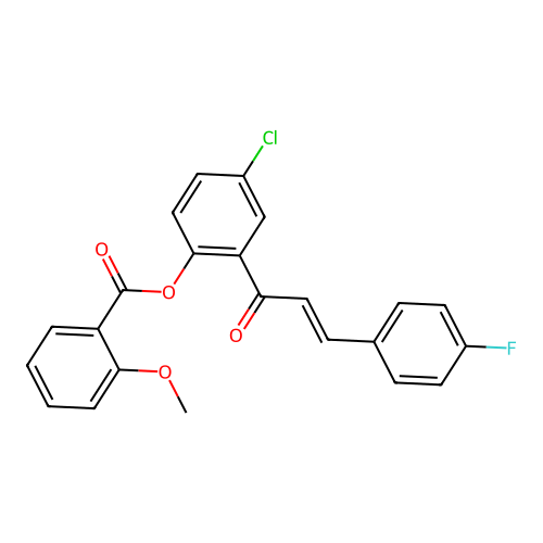 4-chloro-2-[(2E)-3-(4-fluorophenyl)prop-2-enoyl]phenyl 2-methoxybenzoate structure