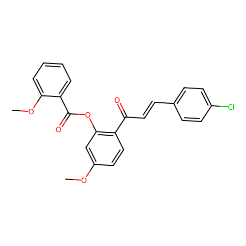 2-[(2E)-3-(4-chlorophenyl)prop-2-enoyl]-5-methoxyphenyl 2-methoxybenzoate structure