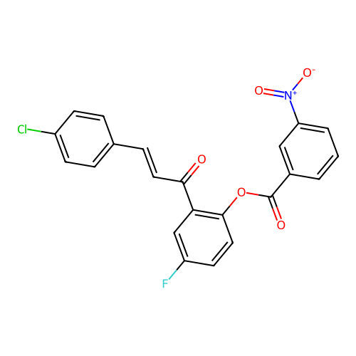2-[(2E)-3-(4-chlorophenyl)prop-2-enoyl]-4-fluorophenyl 3-nitrobenzoate structure