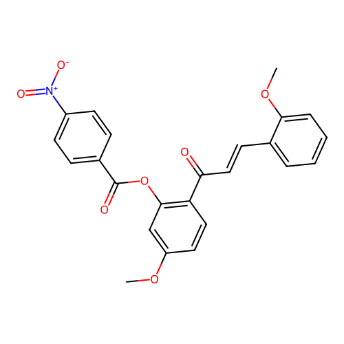 [5-methoxy-2-[(E)-3-(2-methoxyphenyl)prop-2-enoyl]phenyl] 4-nitrobenzoate structure