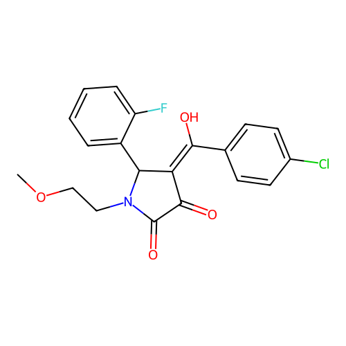 4-(4-chlorobenzoyl)-5-(2-fluorophenyl)-3-hydroxy-1-(2-methoxyethyl)-2,5-dihydro-1H-pyrrol-2-one structure