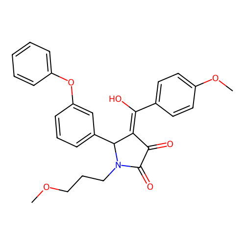 3-hydroxy-4-(4-methoxybenzoyl)-1-(3-methoxypropyl)-5-(3-phenoxyphenyl)-2,5-dihydro-1H-pyrrol-2-one structure