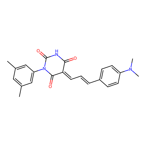 (E)-5-((E)-3-(4-(dimethylamino)phenyl)allylidene)-1-(3,5-dimethylphenyl)pyrimidine-2,4,6(1H,3H,5H)-trione structure