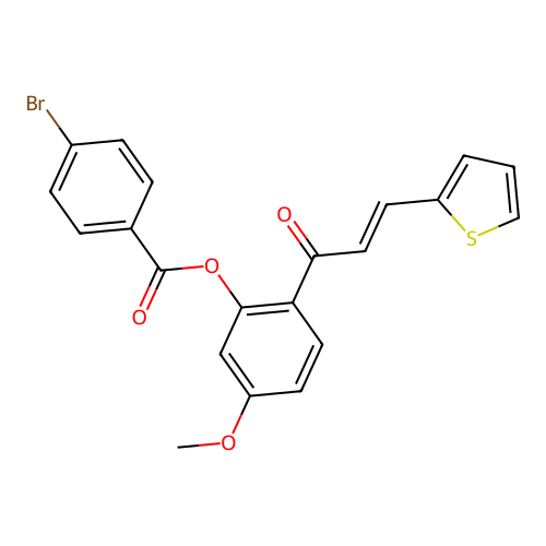 5-methoxy-2-[(2E)-3-(thiophen-2-yl)prop-2-enoyl]phenyl 4-bromobenzoate structure