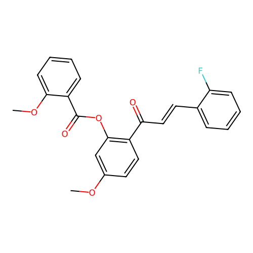 2-[(2E)-3-(2-fluorophenyl)prop-2-enoyl]-5-methoxyphenyl 2-methoxybenzoate structure