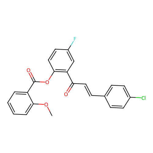 2-[(2E)-3-(4-chlorophenyl)prop-2-enoyl]-4-fluorophenyl 2-methoxybenzoate structure