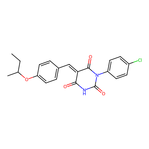 (5E)-5-[(4-butan-2-yloxyphenyl)methylidene]-1-(4-chlorophenyl)-1,3-diazinane-2,4,6-trione structure