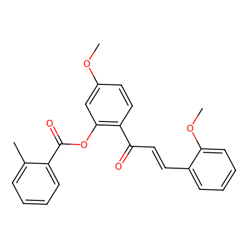 5-methoxy-2-[(2E)-3-(2-methoxyphenyl)prop-2-enoyl]phenyl 2-methylbenzoate structure