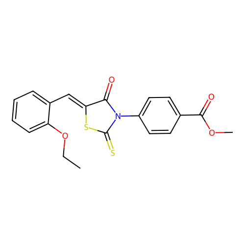 (Z)-methyl 4-(5-(2-ethoxybenzylidene)-4-oxo-2-thioxothiazolidin-3-yl)benzoate structure