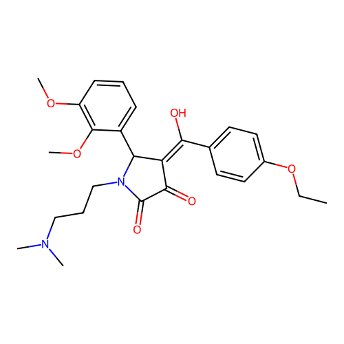 (4E)-5-(2,3-dimethoxyphenyl)-1-[3-(dimethylamino)propyl]-4-[(4-ethoxyphenyl)-hydroxymethylidene]pyrrolidine-2,3-dione structure