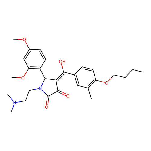 4-[(4-butoxy-3-methylphenyl)carbonyl]-5-(2,4-dimethoxyphenyl)-1-[2-(dimethylamino)ethyl]-3-hydroxy-1,5-dihydro-2H-pyrrol-2-one structure