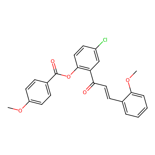 [4-chloro-2-[(E)-3-(2-methoxyphenyl)prop-2-enoyl]phenyl] 4-methoxybenzoate structure