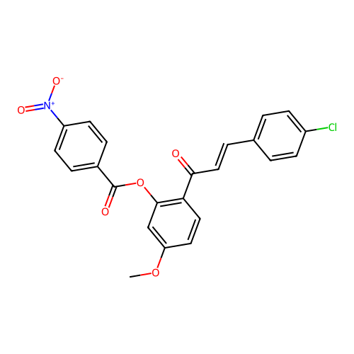 2-[(2E)-3-(4-chlorophenyl)prop-2-enoyl]-5-methoxyphenyl 4-nitrobenzoate structure