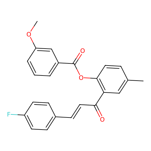 2-[(2E)-3-(4-fluorophenyl)prop-2-enoyl]-4-methylphenyl 3-methoxybenzoate structure