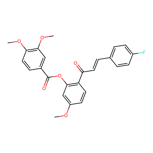 2-[(2E)-3-(4-fluorophenyl)prop-2-enoyl]-5-methoxyphenyl 3,4-dimethoxybenzoate structure