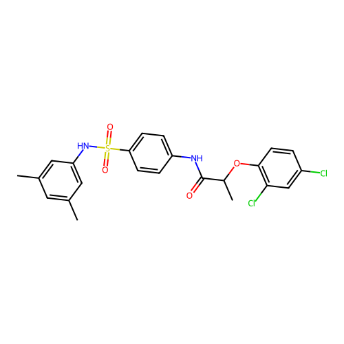 2-(2,4-dichlorophenoxy)-N-[4-[(3,5-dimethylphenyl)sulfamoyl]phenyl]propanamide structure