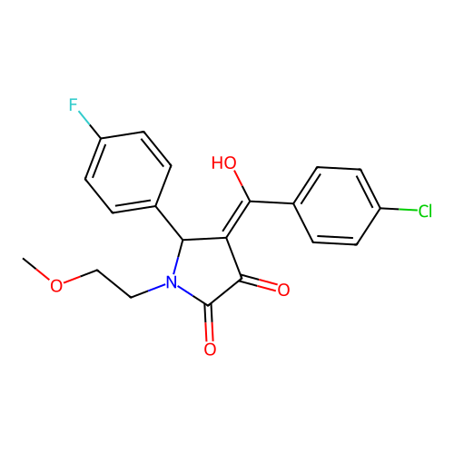 4-(4-chlorobenzoyl)-5-(4-fluorophenyl)-3-hydroxy-1-(2-methoxyethyl)-2,5-dihydro-1H-pyrrol-2-one structure