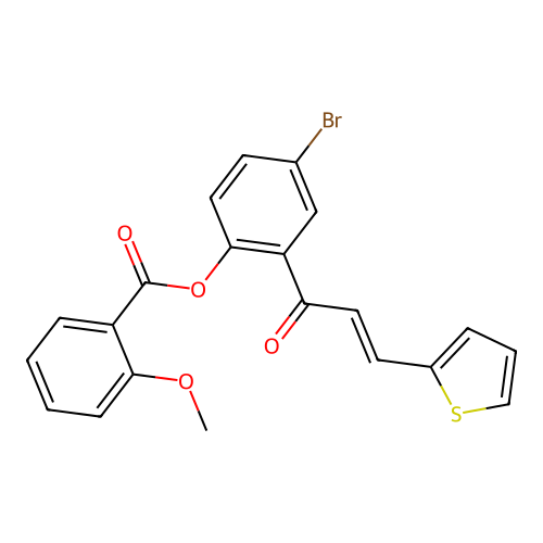 4-bromo-2-[(2E)-3-(thiophen-2-yl)prop-2-enoyl]phenyl 2-methoxybenzoate structure