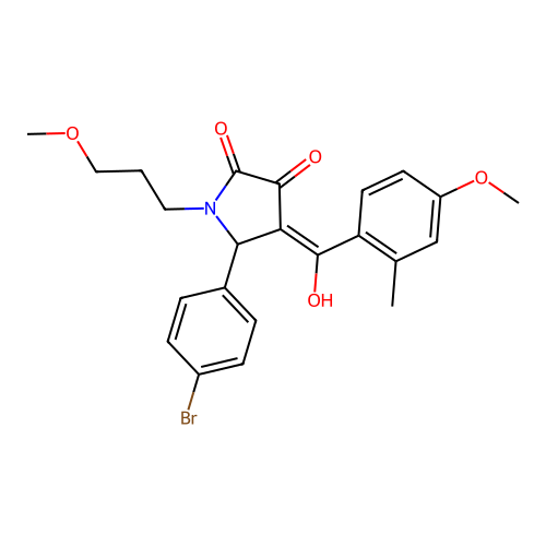 5-(4-bromophenyl)-3-hydroxy-4-(4-methoxy-2-methylbenzoyl)-1-(3-methoxypropyl)-2,5-dihydro-1H-pyrrol-2-one structure