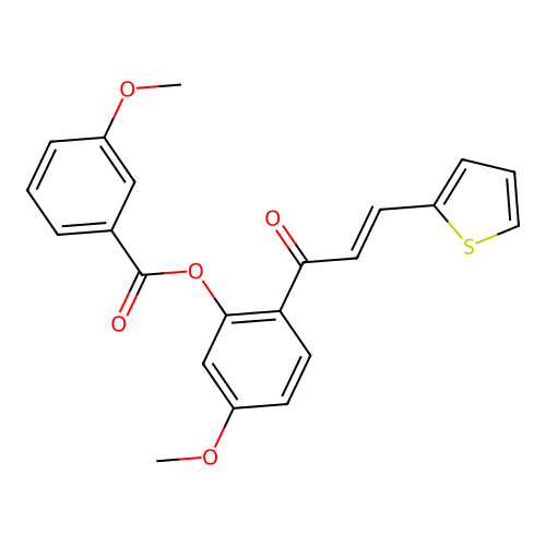 5-methoxy-2-[(2E)-3-(thiophen-2-yl)prop-2-enoyl]phenyl 3-methoxybenzoate structure