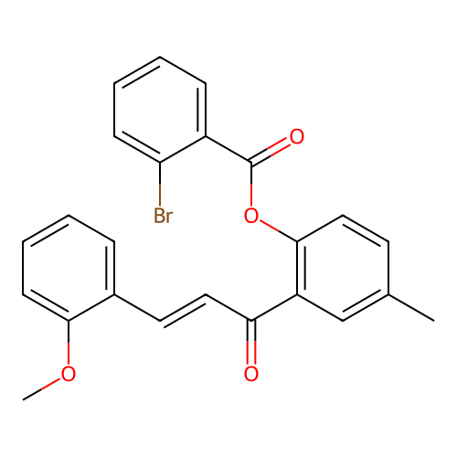 2-[(2E)-3-(2-methoxyphenyl)prop-2-enoyl]-4-methylphenyl 2-bromobenzoate structure