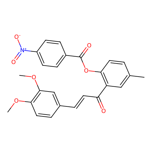 2-[(2E)-3-(3,4-dimethoxyphenyl)prop-2-enoyl]-4-methylphenyl 4-nitrobenzoate structure