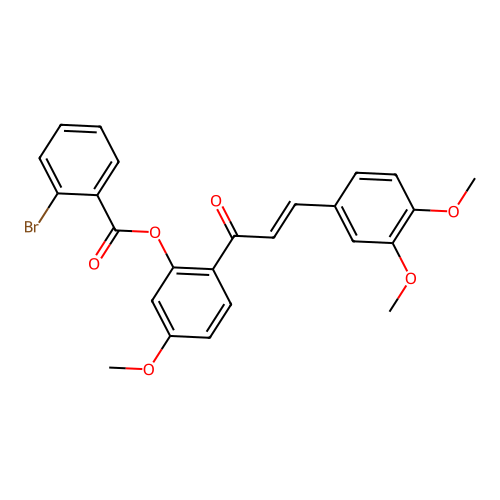 2-[(2E)-3-(3,4-dimethoxyphenyl)prop-2-enoyl]-5-methoxyphenyl 2-bromobenzoate structure