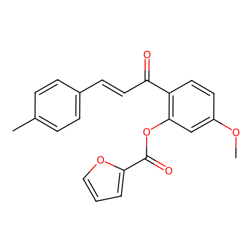 5-methoxy-2-[(2E)-3-(4-methylphenyl)prop-2-enoyl]phenyl furan-2-carboxylate structure