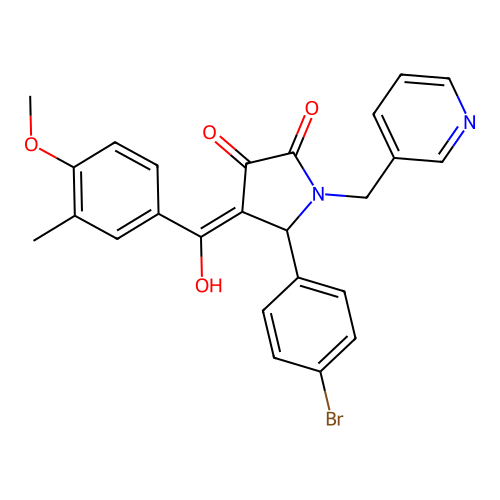 5-(4-bromophenyl)-3-hydroxy-4-(4-methoxy-3-methylbenzoyl)-1-[(pyridin-3-yl)methyl]-2,5-dihydro-1H-pyrrol-2-one structure