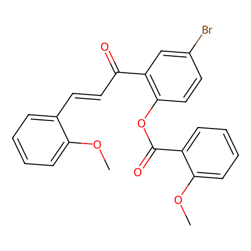 [4-bromo-2-[(E)-3-(2-methoxyphenyl)prop-2-enoyl]phenyl] 2-methoxybenzoate structure