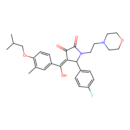 5-(4-fluorophenyl)-3-hydroxy-4-(4-isobutoxy-3-methylbenzoyl)-1-[2-(4-morpholinyl)ethyl]-1,5-dihydro-2H-pyrrol-2-one structure