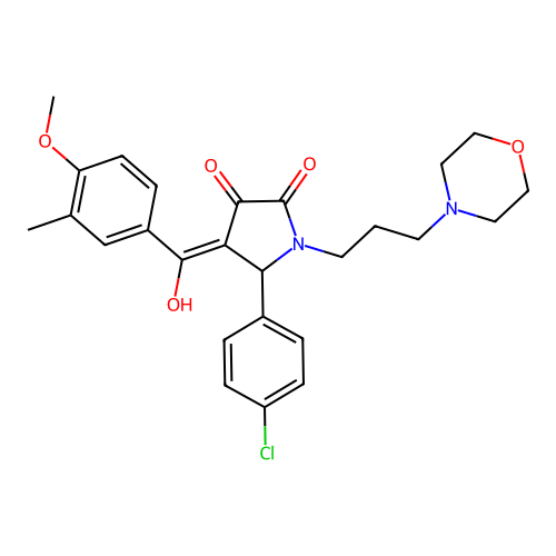 5-(4-chlorophenyl)-3-hydroxy-4-(4-methoxy-3-methylbenzoyl)-1-(3-morpholinopropyl)-1H-pyrrol-2(5H)-one structure