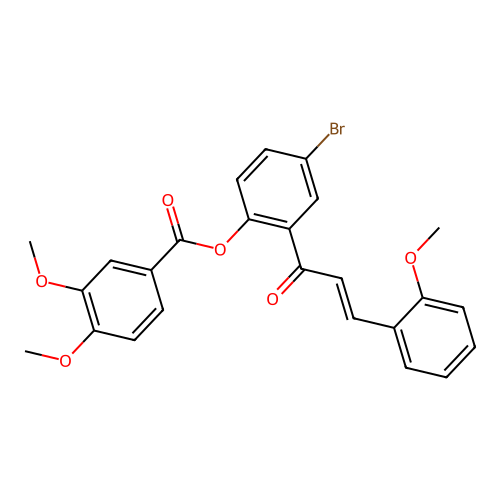 4-bromo-2-[(2E)-3-(2-methoxyphenyl)prop-2-enoyl]phenyl 3,4-dimethoxybenzoate structure