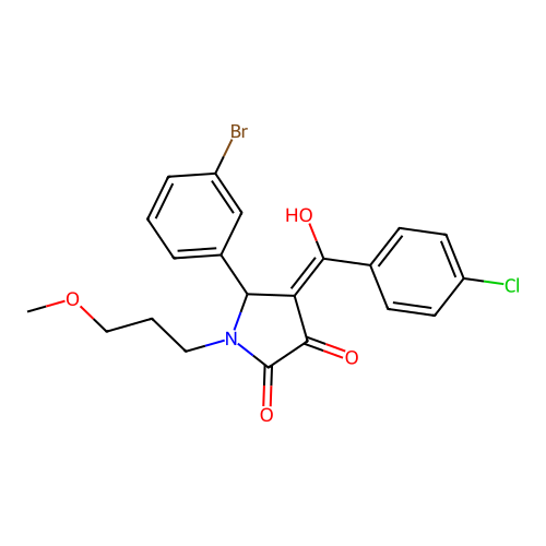 5-(3-bromophenyl)-4-(4-chlorobenzoyl)-3-hydroxy-1-(3-methoxypropyl)-2,5-dihydro-1H-pyrrol-2-one structure