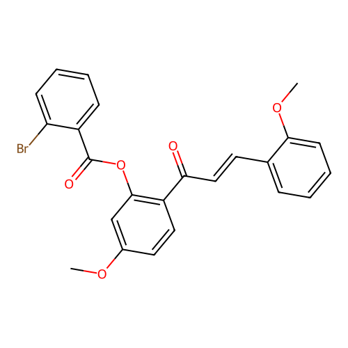 [5-methoxy-2-[(E)-3-(2-methoxyphenyl)prop-2-enoyl]phenyl] 2-bromobenzoate structure