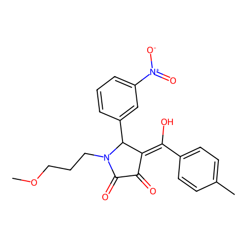 3-hydroxy-1-(3-methoxypropyl)-4-(4-methylbenzoyl)-5-(3-nitrophenyl)-1H-pyrrol-2(5H)-one structure