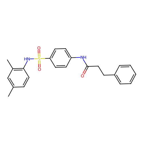 N-(4-{[(2,4-dimethylphenyl)amino]sulfonyl}phenyl)-3-phenylpropanamide structure