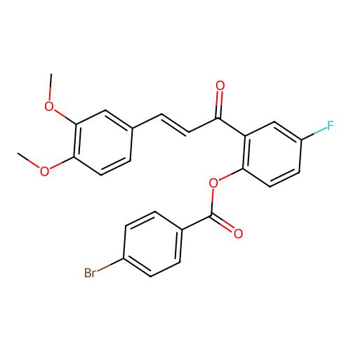 2-[(2E)-3-(3,4-dimethoxyphenyl)prop-2-enoyl]-4-fluorophenyl 4-bromobenzoate structure