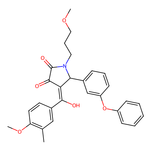 3-hydroxy-4-(4-methoxy-3-methylbenzoyl)-1-(3-methoxypropyl)-5-(3-phenoxyphenyl)-1H-pyrrol-2(5H)-one structure