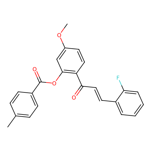 2-[(2E)-3-(2-fluorophenyl)prop-2-enoyl]-5-methoxyphenyl 4-methylbenzoate structure