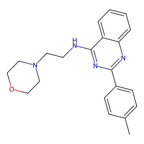 2-(4-methylphenyl)-N-(2-morpholin-4-ylethyl)quinazolin-4-amine structure