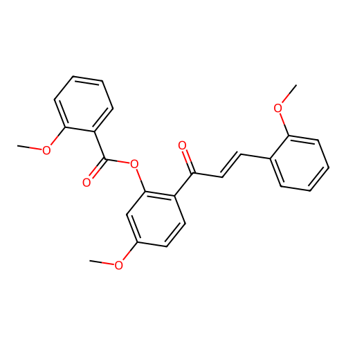 [5-methoxy-2-[(E)-3-(2-methoxyphenyl)prop-2-enoyl]phenyl] 2-methoxybenzoate structure