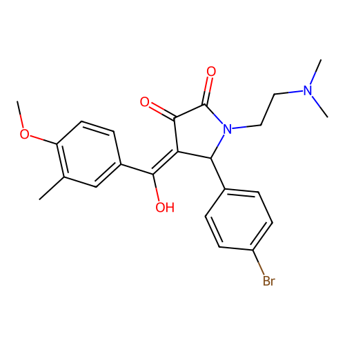 5-(4-bromophenyl)-1-[2-(dimethylamino)ethyl]-3-hydroxy-4-(4-methoxy-3-methylbenzoyl)-2,5-dihydro-1H-pyrrol-2-one structure