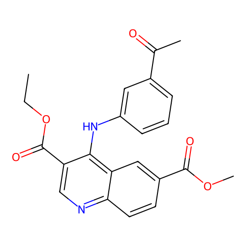 3-Ethyl 6-methyl 4-[(3-acetylphenyl)amino]quinoline-3,6-dicarboxylate structure